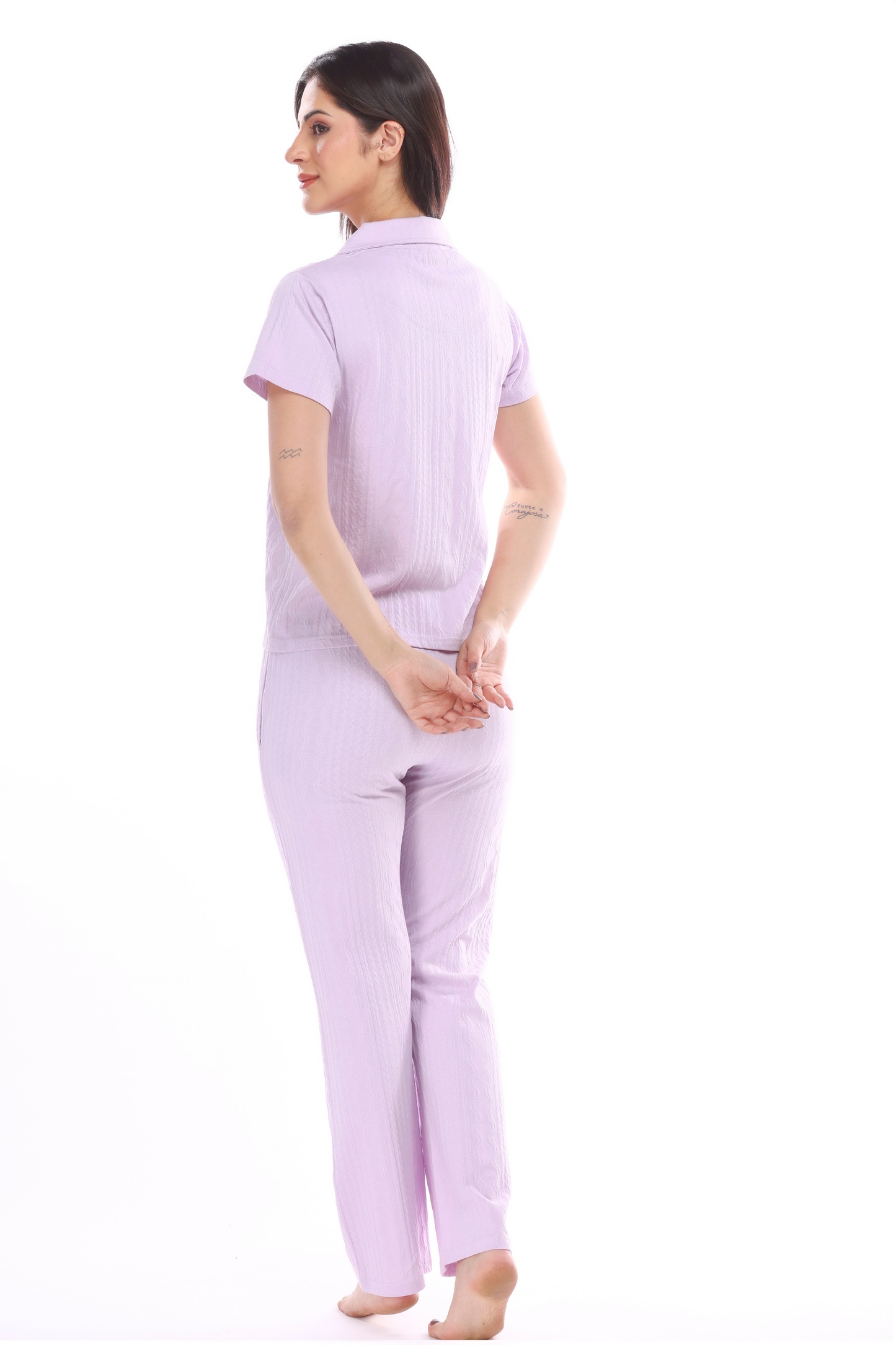 Textured Button-down Pyjama Set