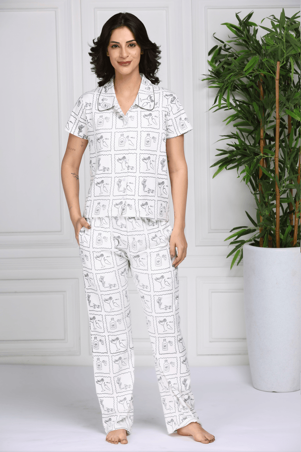 Quirky Button-down Pyjama Set