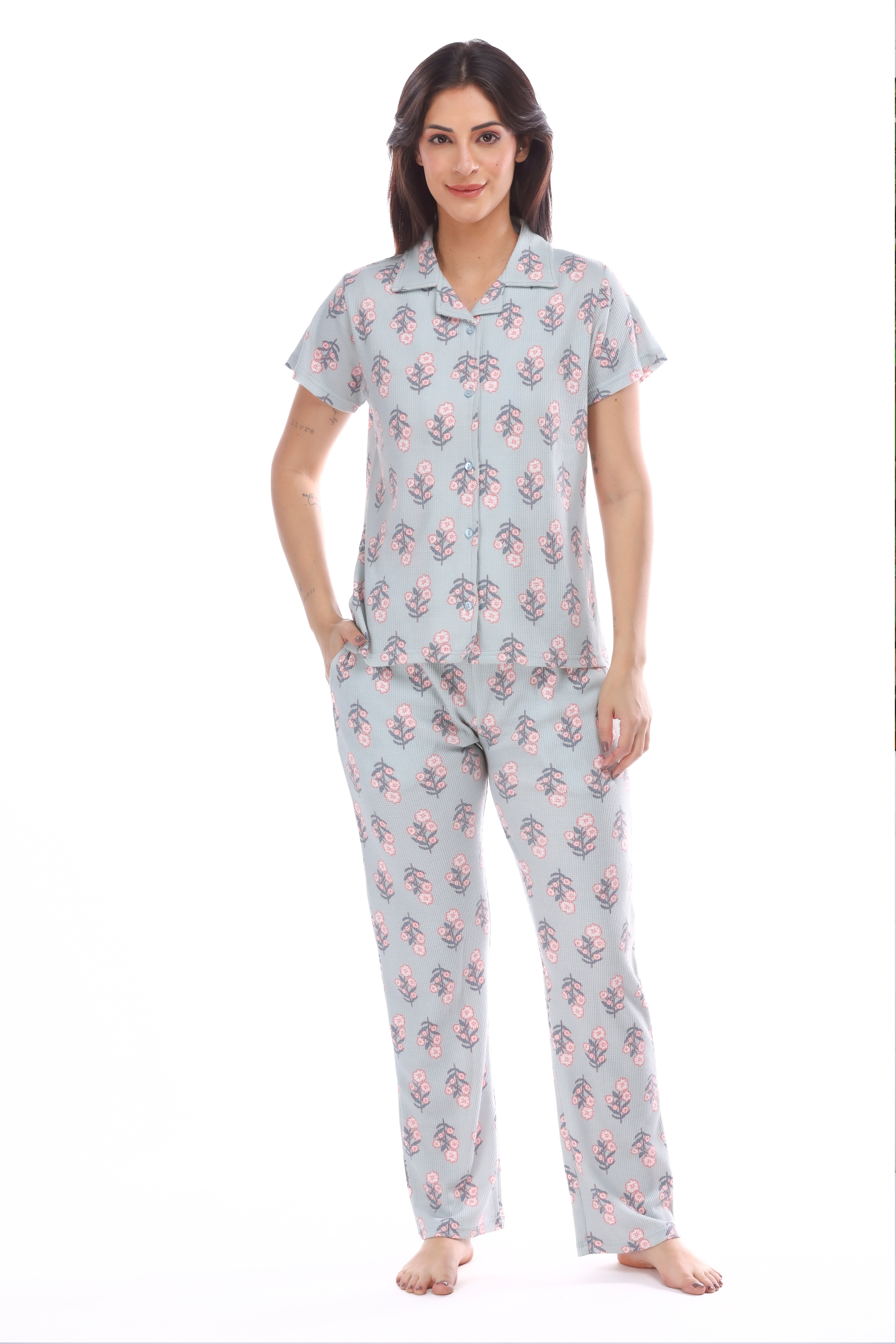 Spring Button-down Pyjama Set