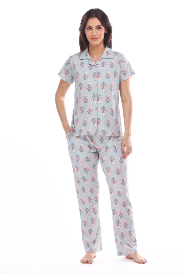 Spring Button-down Pyjama Set