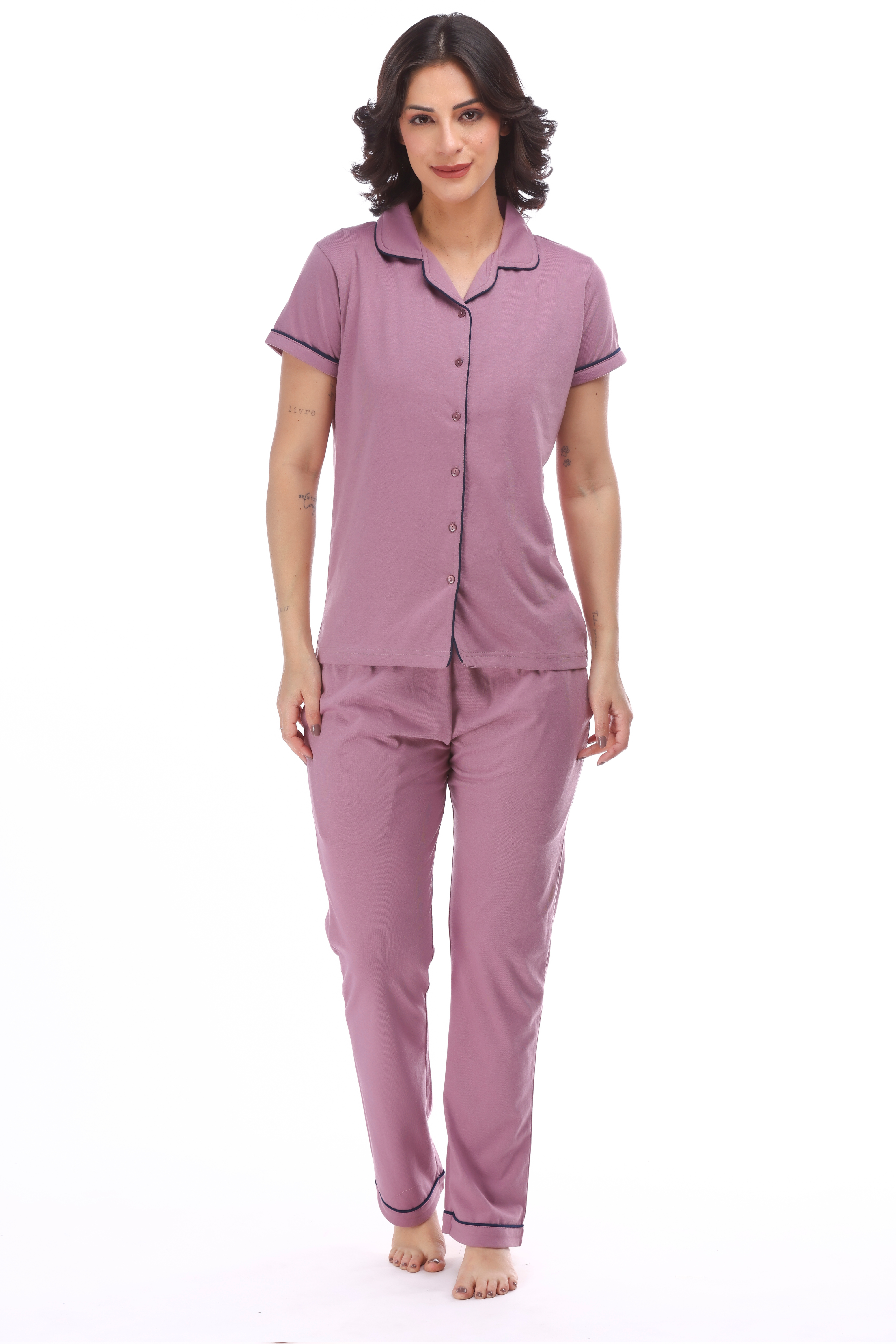 Coordinated Button down Pyjama Set