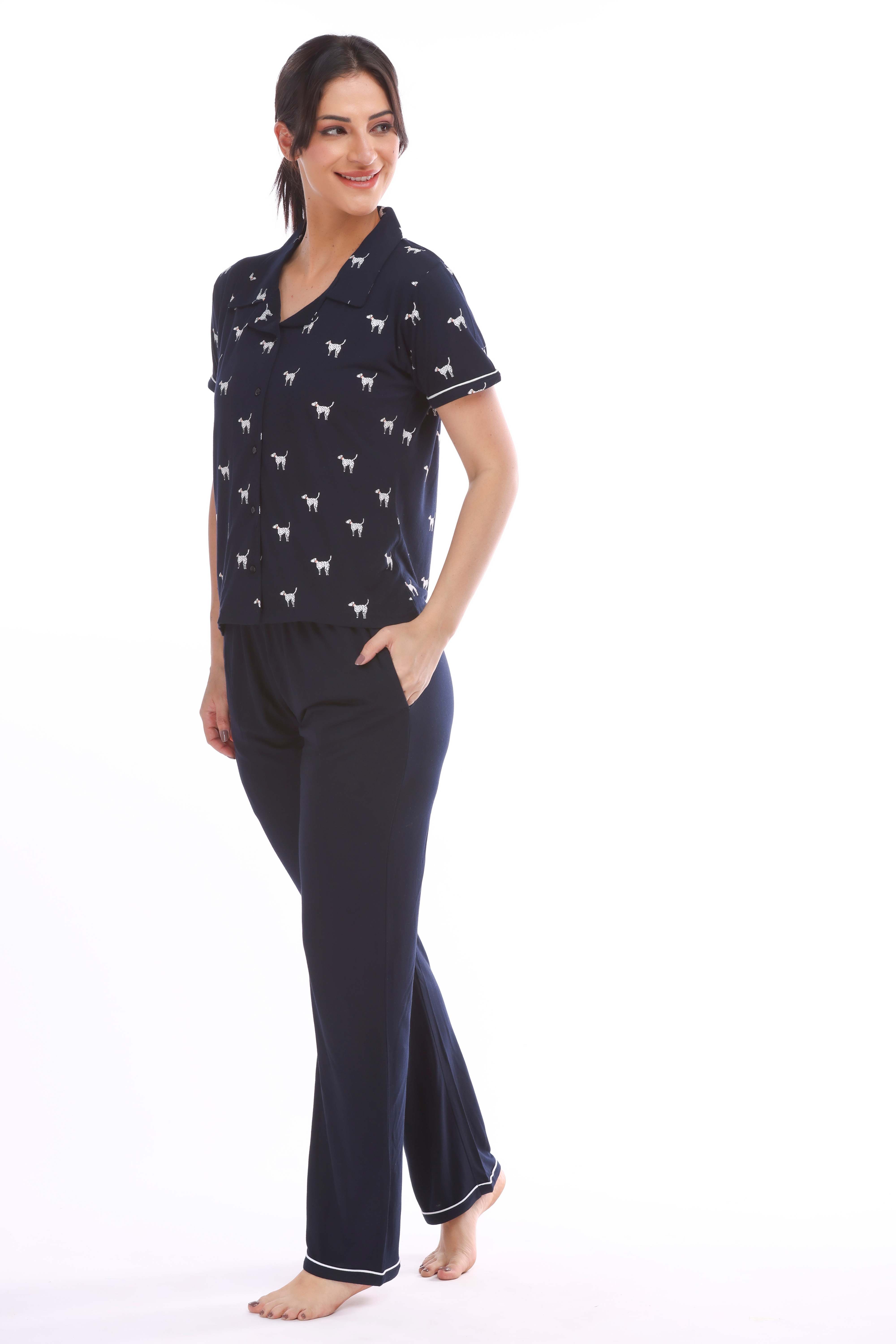 Dog Mom Button down Pyjama Set