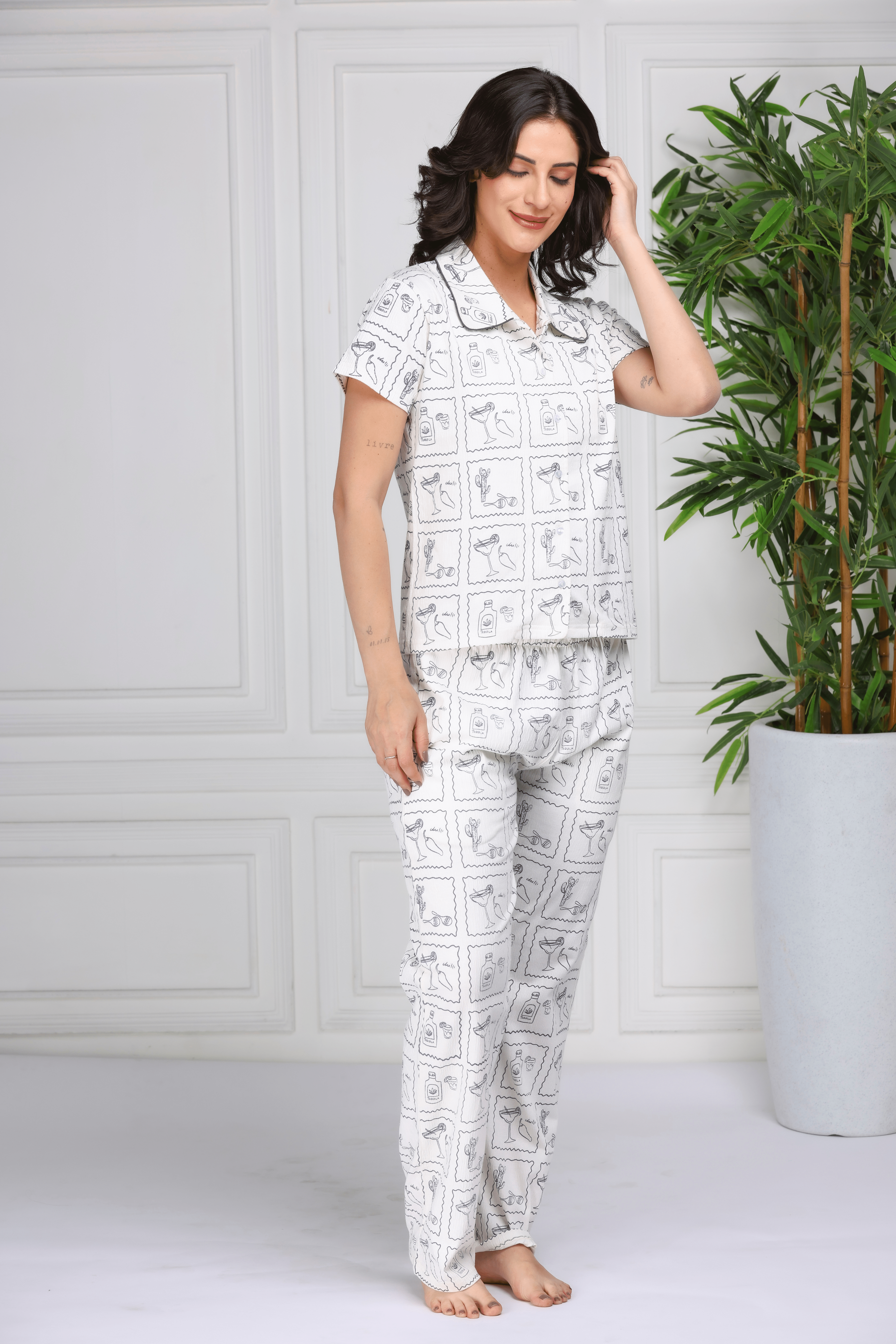 Quirky Button-down Pyjama Set