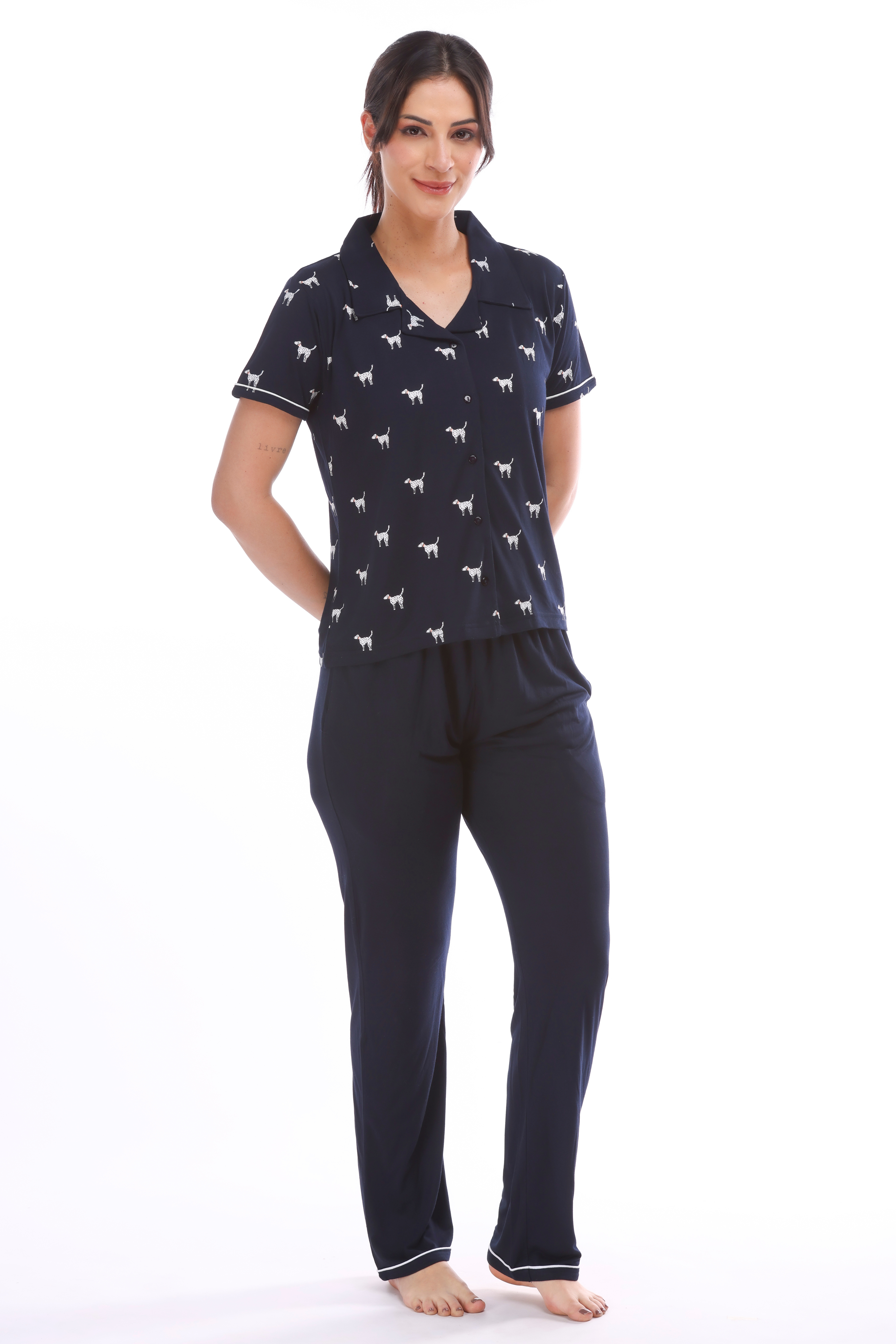 Dog Mom Button down Pyjama Set