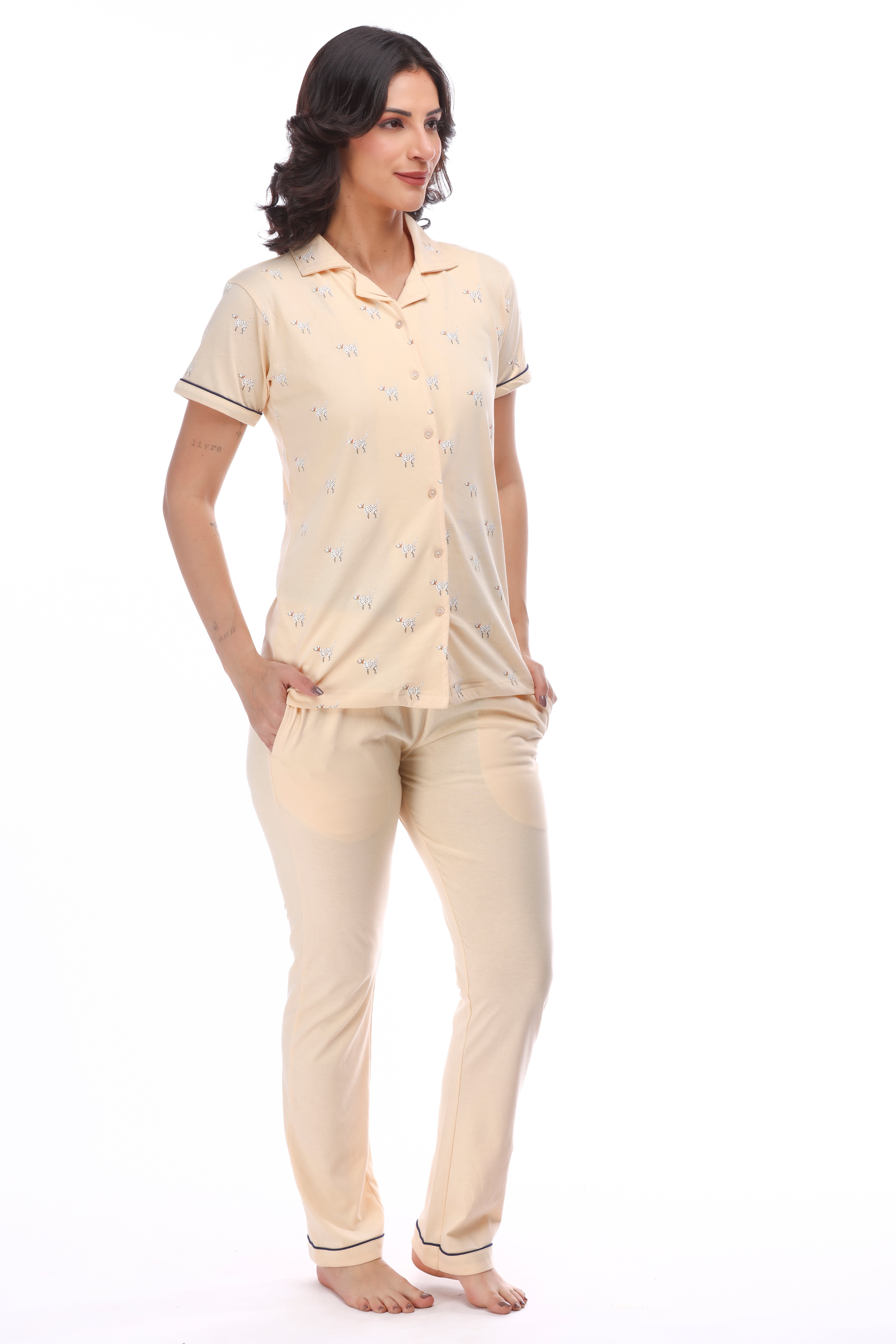 Dog Mom Button down Pyjama Set