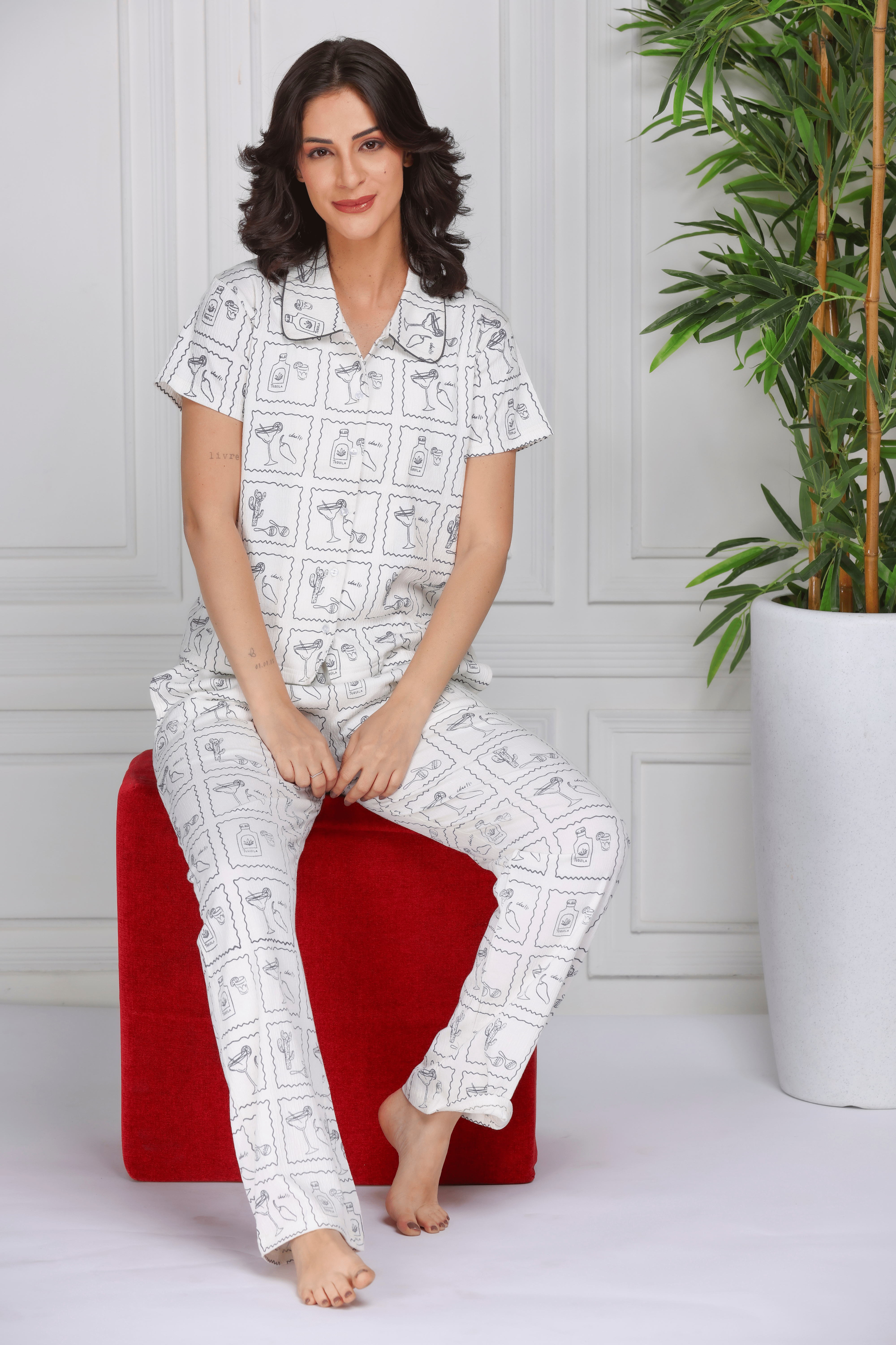 Quirky Button-down Pyjama Set