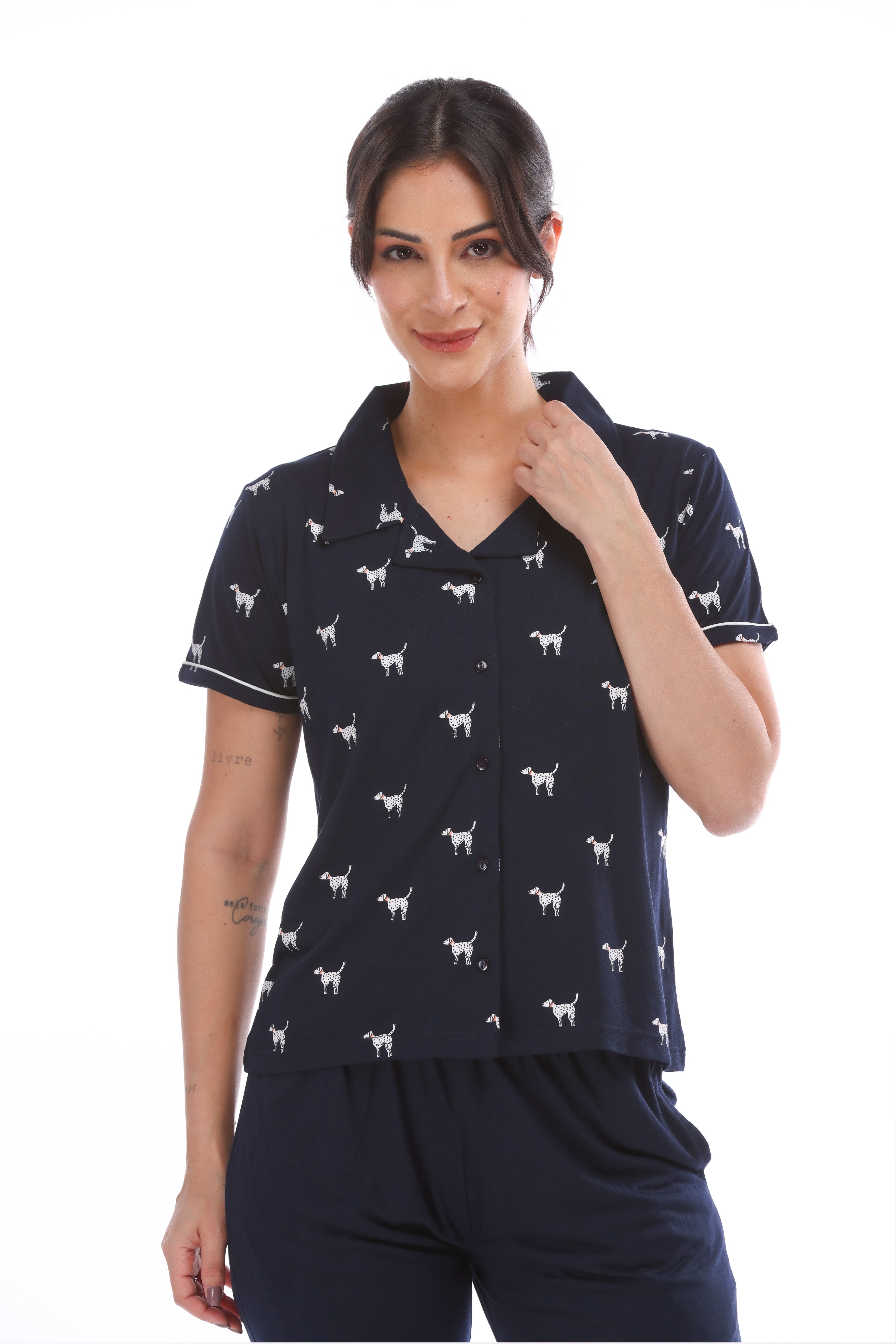 Dog Mom Button down Pyjama Set