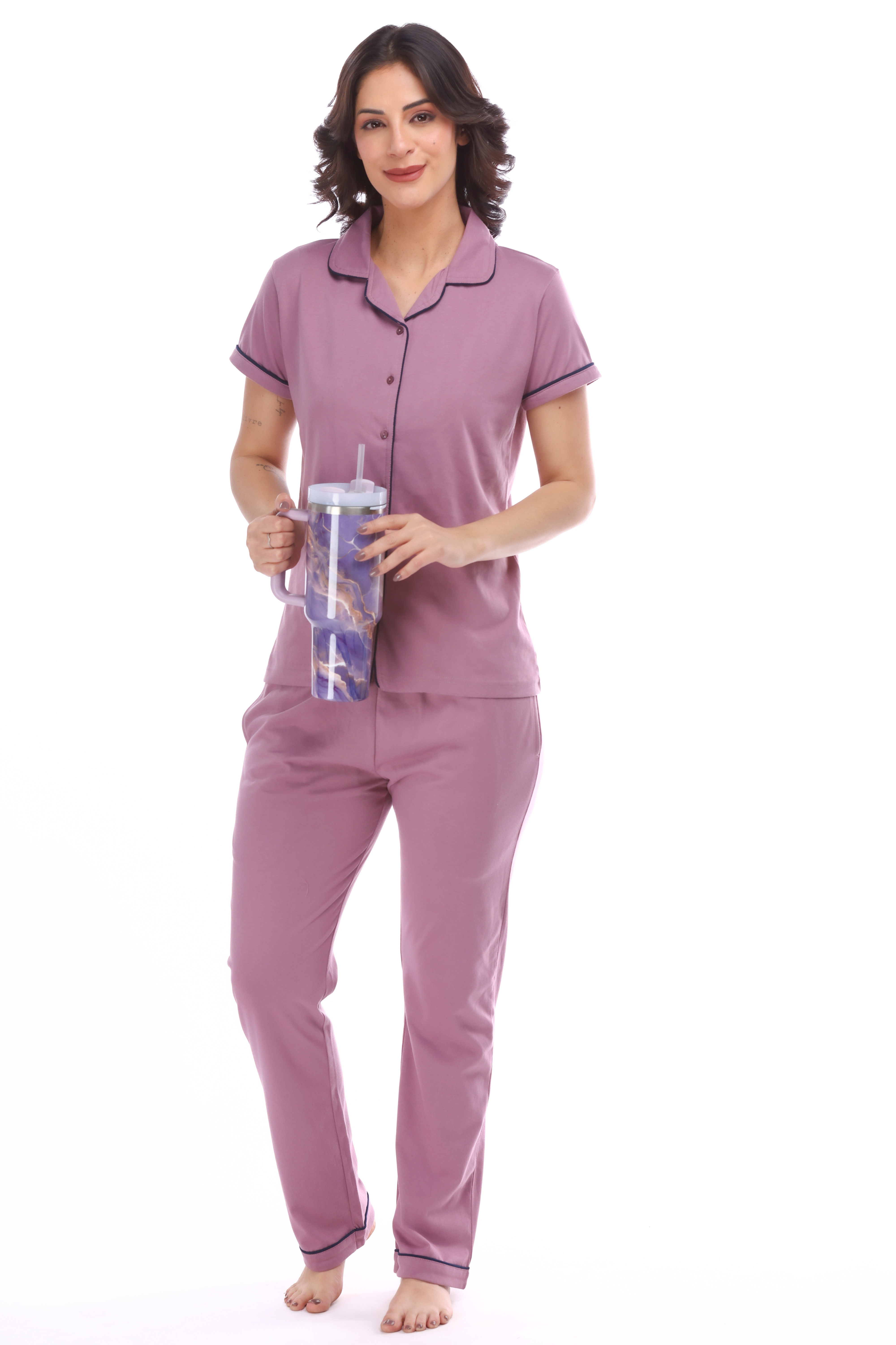 Coordinated Button down Pyjama Set