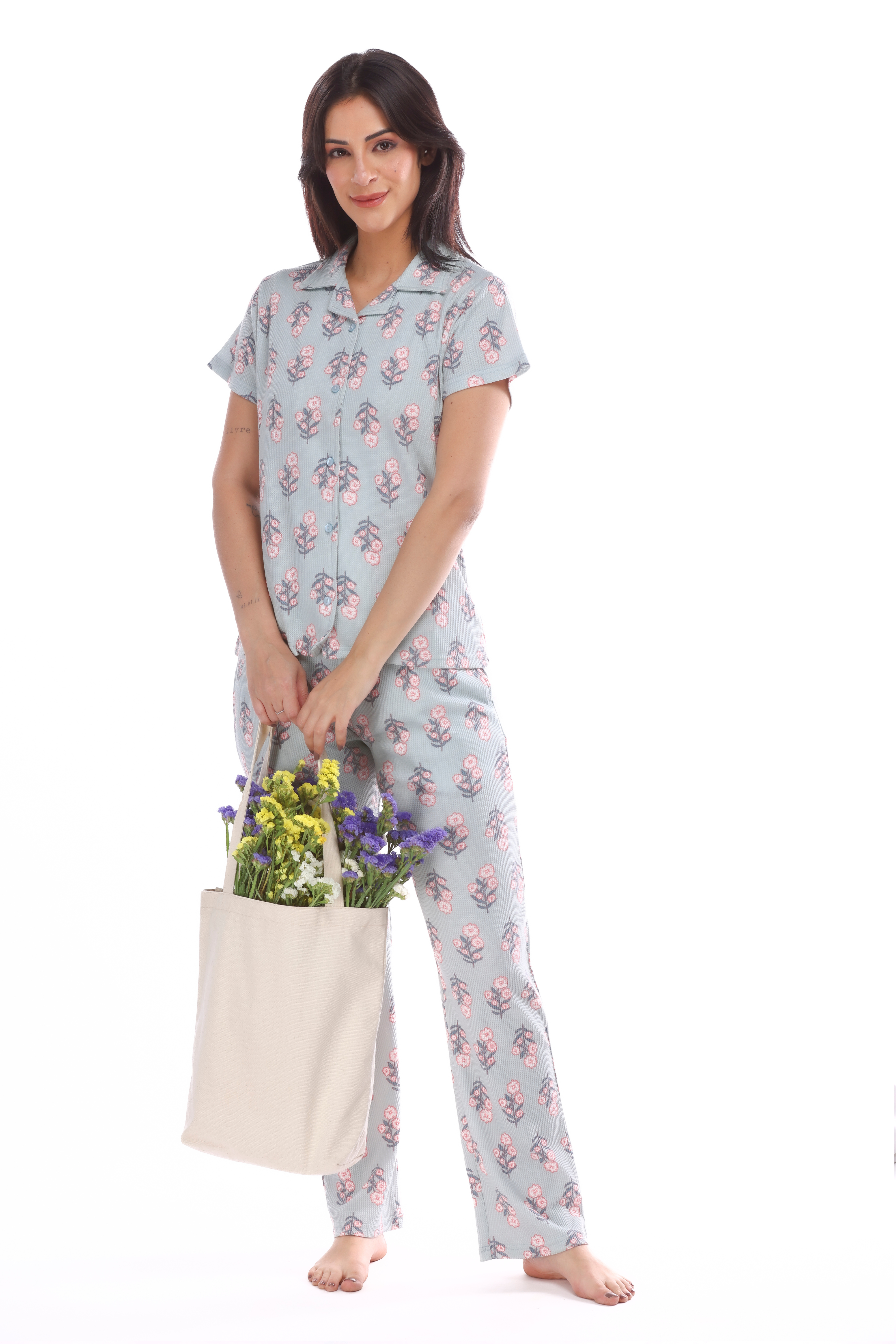 Spring Button-down Pyjama Set