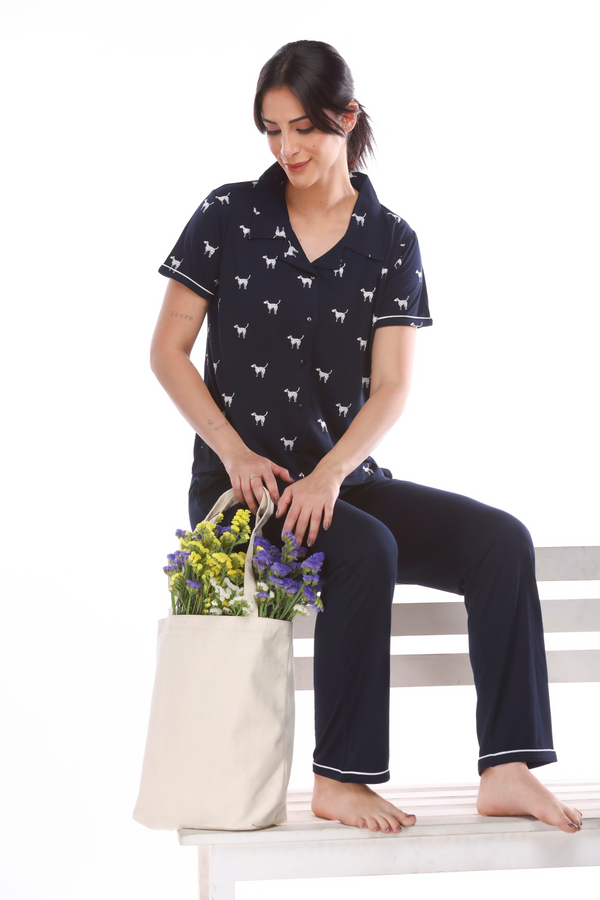Dog Mom Button down Pyjama Set