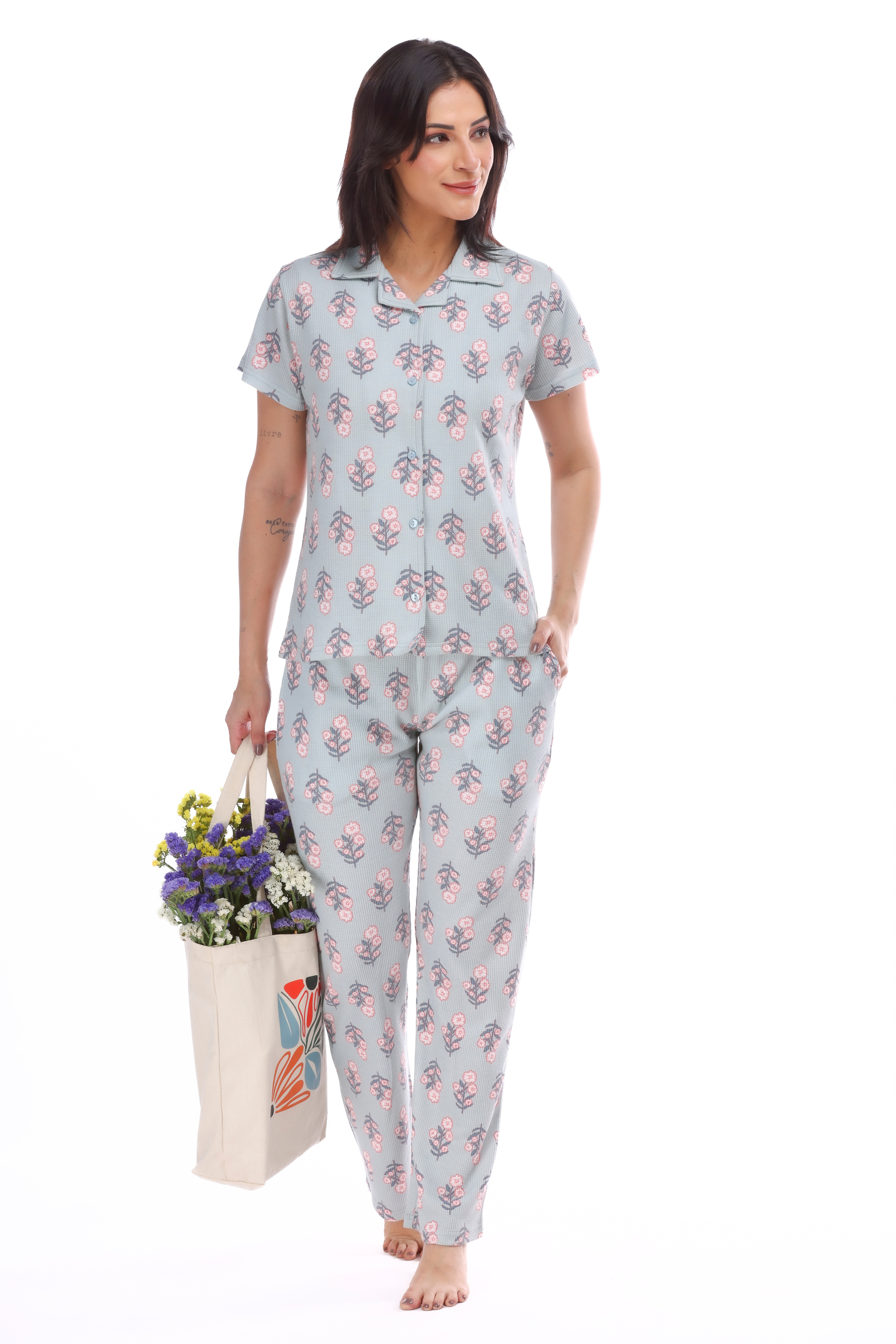 Spring Button-down Pyjama Set